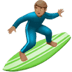 🏄🏽‍♂️ man surfing: medium skin tone display on Apple